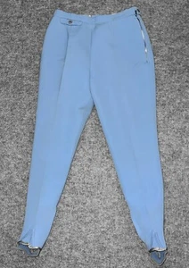 vintage BOGNER WOMEN'S WOOL STIRRUP SKI PANT Germany Hi-Waist Blue sz 26 Pants - Picture 1 of 5