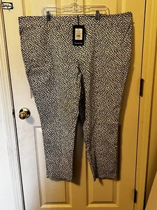 Neu mit Etikett Who What Wear Übergröße hoch geschnitten Stretch kurz Tier gepunktet Hose Größe 26w - Bild 1 von 7