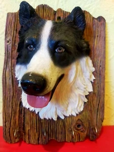 boarder collie Leash/ Ceramic Wall Holder/ Eleven Inches Tall X Eight Wide - Picture 1 of 11
