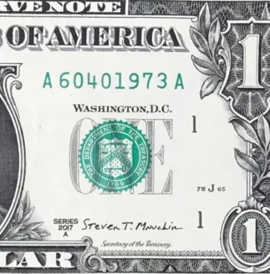 June 4, 1973 : A 60401973 A BIRTHDAY Note $1 One Dollar Bill *UNC* 🎂🎁 - Image 1 of 3