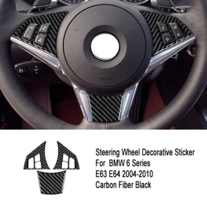 Adesivo mentoniera volante auto lusso fibra di carbonio per BMW 6 E63 E64 05 07 09 - Foto 1 di 11