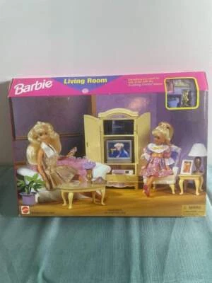 复古 BARBIE 家具套装,客厅 NRFB 1998 美泰见照片 — 第 1/4 张图片