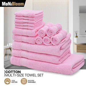 15 Pcs 100% Cotton Bath Towel Set Bath Sheet+Bath Towels+Hand Towels+Wash Cloths - Picture 1 of 12