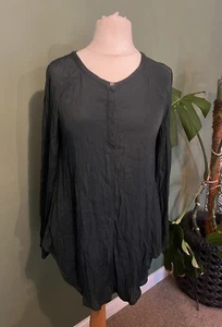 Handwritten Tanya Sarne Floaty Blouse Dark Teal Uk 12 Ghost - Picture 1 of 5