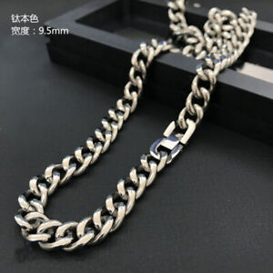 Unisex Men Women 5.8mm/9.5mm Anti-allergy Pure Titanium Ti Necklace Chain