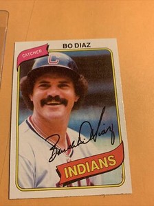 #483 Bo Diaz Cleavland Indians 1980 Topps Baseball Card Cb20