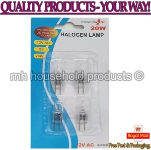 4 x G4 Halogen Bulbs 20watt 2 Pin Bulb 12Volt Warm White Dimmable Powerplus - Picture 1 of 1