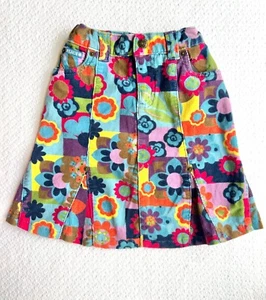 Children's Place Floral Colorful Mod Y2K Girl's Skirt Corduroy A-Line Size 5 - Picture 1 of 6