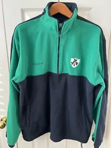 Giacca pile uomo stile smeraldo Irlanda taglia L full zip verde/marino con poggiapiedi - Foto 1 di 6