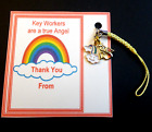Rainbow Thank You Gift Key Workers Are True Angels  Phone Charm on Card