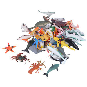 48pcs Mini Size Ocean Series Miniature Toys - Safe And Durable Plastic