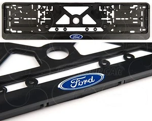 2x FORD BIG LOGO EXCLUSIVE EUROPEAN LICENSE NUMBER PLATE SURROUNDS HOLDERS - Picture 1 of 4