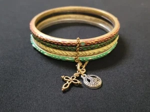 Lucky Brand Brass Enamel Bangle Bracelets - Picture 1 of 5
