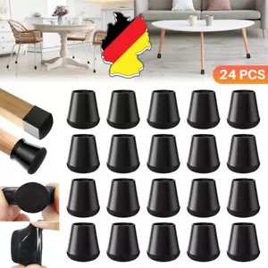 24 Stück Klein Stuhlbeinkappen,Schwarz Schutzkappen Für Stuhlbeine Mit Filz - Bild 1 von 18
