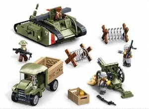 SLUBAN B1296 - ARMY - WW1 - British Mark V Tank Battle Scene - 518 Pcs - Picture 1 of 6