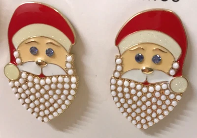 Serra Papá Noel Navidad Aretes Estrás Perla-Nuevo artículo de regalo Foto 1 de 4