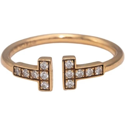 Anillo Tiffany & Co. Oro Rosa 18k Diamante Redondo Tiffany T .14CT con Caja $3200 Foto 1 de 4
