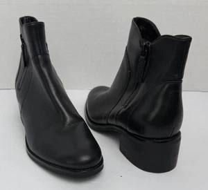 Cole Haan Lyla Damen-Booties schwarzes Leder Größe 6,5B seitliche Reißverschlüsse - Bild 1 von 8