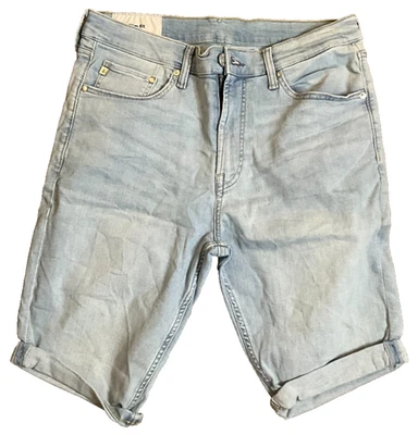 Pantalones Cortos de Jean H&M Azul Claro Para Hombre Informales Calce Ajustado Cupé Algodón Talla-34 Envío Gratuito Foto 1 de 3