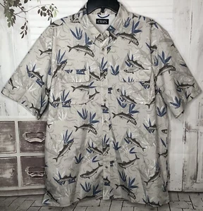 Chaps Performance Mens Fishermans Fish Button Up Casual Shirt Sz. XL X Large - Picture 1 of 10