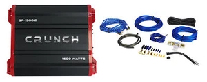 Crunch GP-1500.2 1500w 2 Channel Car Amplifier Bridgeable Stereo Amp+Wire Kit - Picture 1 of 9