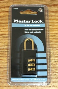Master Lock 646D Set Tu Propia Cerradura de Combinación, Negro/Dorado, Pequeño Armario Equipaje - Imagen 1 de 3