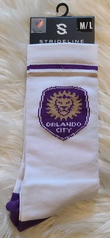 Strideline Orlando City SC 1 Pair Adult  Classic Knit Crew Socks, Sz M/L Cover