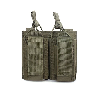 Bolsa táctica Molle Mag doble/triple pistola rifle Mag paquete tapa abierta bolsa magnética Foto 1 de 4