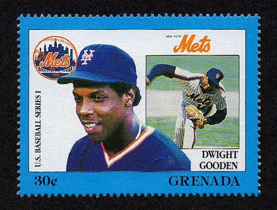 GRENADA, SCOTT # 1666-B, MNH STAMP BASEBALL PLAYER DWIGHT GOODEN, METS TEAM - Image 1 of 1