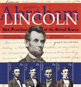 Palau - 2011 - President Abraham Lincoln / Civil War - Sheet of Four - MNH