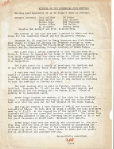 MINUTES OF THE COLUMBIAD CLUB MEETING - INITIALED by E. HAROLD HUGO - 1941 - Picture 1 of 3