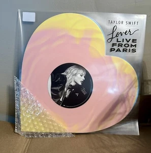 Taylor Swift Lover (Live From Paris) Heart Shaped Vinyl - IN HAND - Picture 1 of 2