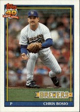 1991 Topps Milwaukee Brewers Baseball Card #217 Chris Bosio