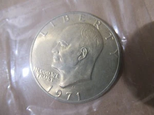 1971-S Eisenhower Silver Dollar 40% Uncirculated OGP Blue Envelope US Mint - Bild 1 von 3