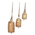 3x Shabby Chic Bells Decoration Christmas Cow Bells For Indoor Living Room