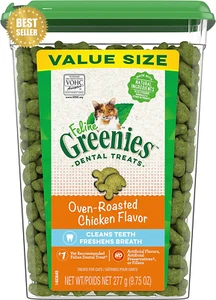 Greenies Feline Dental Cat Treats Oven Roasted Chicken 277G - Picture 1 of 13