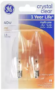Menge 5 (2er-Pack) GE Mehrzweck-Glühbirnen 40 W 280 Lumen Deckenventilator S9 - Bild 1 von 1