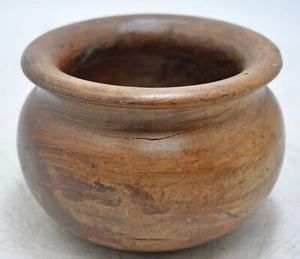 Vintage Wooden Round Water Drinking Pot Lota Original Old Hand Carved - Picture 1 of 6