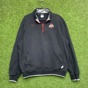 Ohio State Buckeyes Nike Sudadera Para Hombres Grande Negra Cuello Simulado 1/4 Cremallera OSU - Imagen 1 de 14