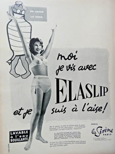 PUBLICITÉ PRESSE 1960 LA SIRENE ELASLIP LAVABLE A L'EAU BOUILLANTE SOUTIEN-GORGE - Picture 1 of 1