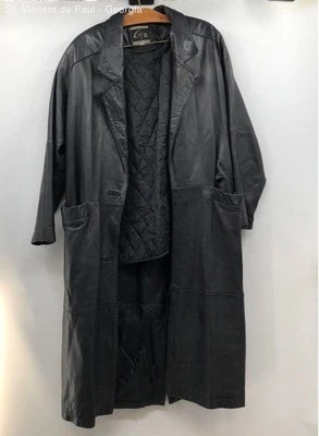 Global Identity Black G-III Long Removable Quilted Lining Leather Jacket - M - Image 1 of 4