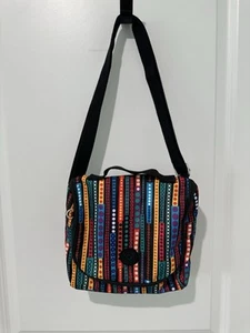 KIPLING Striped Insulated Lunch Zip Up Bag Box Crossbody - Picture 1 of 3
