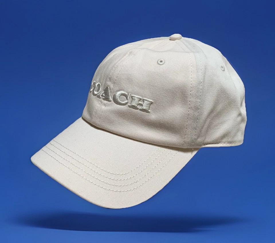 COACH Embroidered Baseball Hat Cap Women's White Adjustable