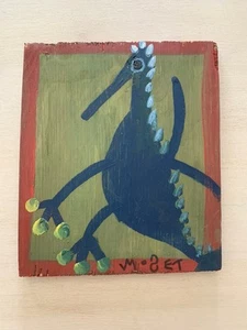 Mose Tolliver, Signed MoseT Original Painting, Alabama Folk Outsider Art, Dino - Picture 1 of 4