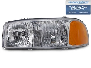 Headlight Left Driver Halogen Fits 99-07 GMC Sierra / 00-06 Yukon - Picture 1 of 4