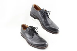 Ecco Black Leather Plain Toe Oxford Shock Point Mens 43 EU 9-9.5 US Extra Width - Picture 1 of 8