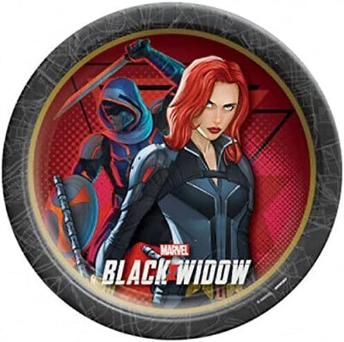 Platos de cena de papel de 9" Black Widow Marvel Superhéroe Vengadores para niños fiesta de cumpleaños Foto 1 de 1