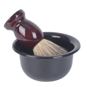 Ciotola da barba in plastica, rasoio per barba, tazza e pennello da barba - Picture 1 of 6