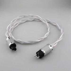 8N OCC Silver Plated HiFi Power Cable Schuko AC Main Cord For Speaker DC DVD - Picture 1 of 8