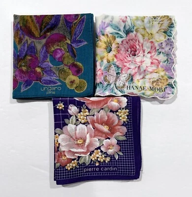 ЖЕНСКИЙ НОСОВОЙ ПЛАТОК ЯПОНИЯ РОЗОВЫЙ ФИОЛЕТОВЫЙ ИСКУССТВА ЦВЕТОЧНЫЙ ТЮЛЬПАН ХЛОПОК КАРМАН КВАДРАТНЫЙ 16» - Изображение 1 из 4